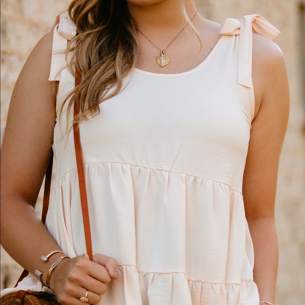 SOLD OUT Shoulder Tie Babydoll Tank Top